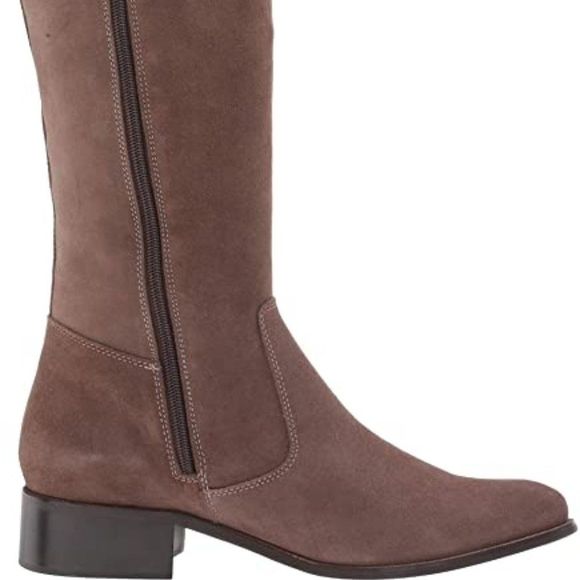 (1542) Driver Club Women's Taupe Suede Leather High Top Riding Boot Knee Size 10 - Picture 2 of 10